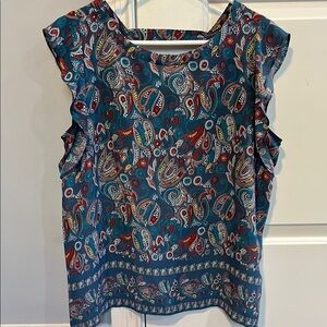 Paisley Print Sleeveless Top